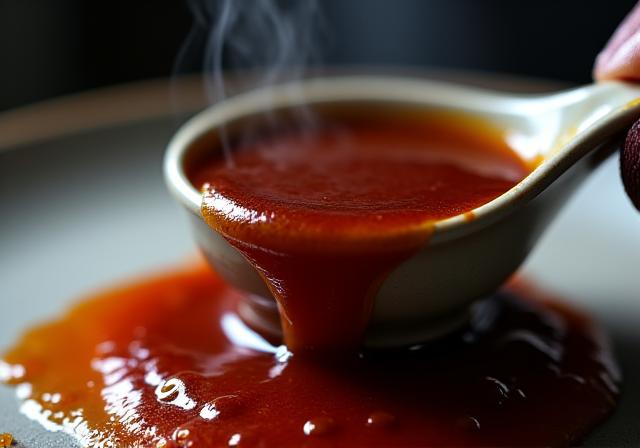 Plat de Sauce et réduction préparé lors de l'atelier de cuisine.
